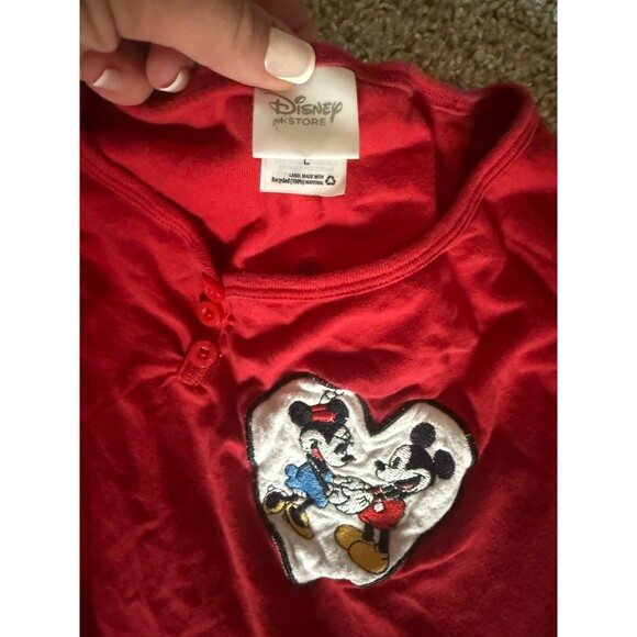 Disney Mickey Minnie Mouse Pajama Set Loungewear Sleepwear Flannel Womens Large - Picture 3 of 3